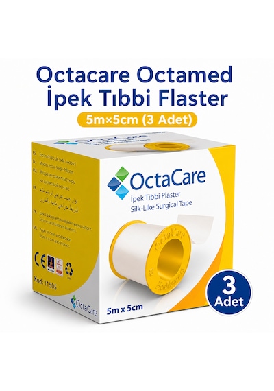 Octacare Octamed İpek Flaster 5m 5cm 3 Adet