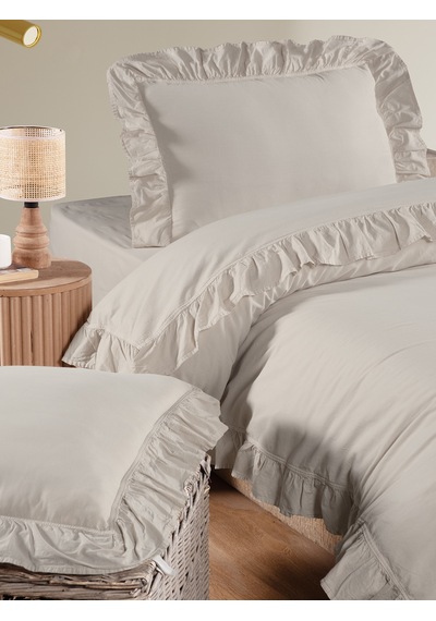 Bed Line Exclusıve Stonewashed Tek Kişilik Kutulu Bej