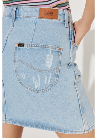 Lee Regular Fit Normal Kesim %100 Pamuk Yüksek Bel Mavi Jean Kot Etek L231062XT Mavi