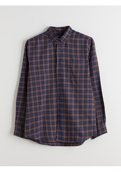 Lcwaıkıkı Classic Kahverengi Regular Fit Uzun Kollu Ekose Gabardin Erkek Gömlek