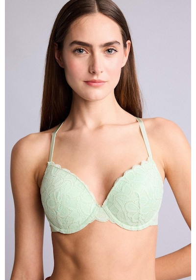 Defacto Dantelli Kaplı Pedli Balenli Tişört Bra H3228ax26spgn1139 Yeşil-gn1139