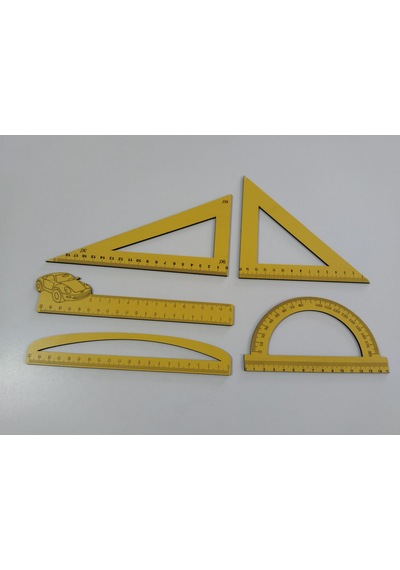 Cetvel Takımı 5 Li Set 3 Mm Mdf Matematik-okul İçin