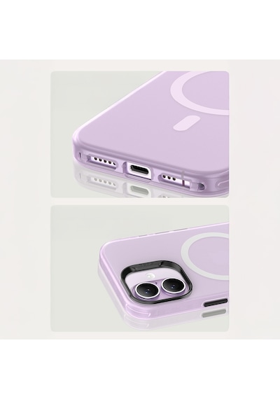 Apple Uyumlu iPhone 17  Kılıf M-safe Şarj Özellikli Benks Lucid Armor Magnetik Kapak Açık Mor Açık Mor