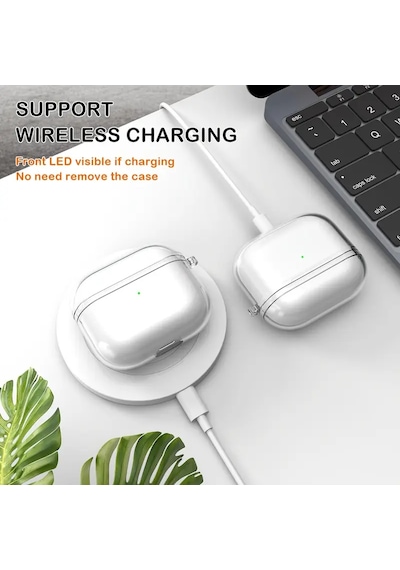 Apple Uyumlu AirPods Pro 3. Nesil İle Kılıf Şeffaf Kristal Silikon Sert Pc Şeffaf Case 14 Şeffaf