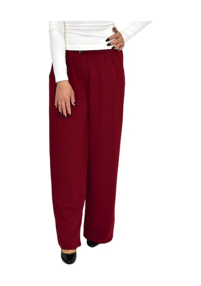Nazal Kadın Pileli Beli Lastikli Bol Pantolon Bgl-st04252 Bordo