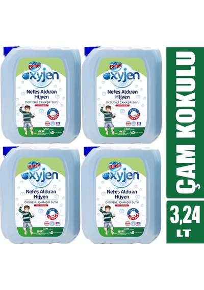 Bingo Çamaşır Suyu 3240ML Oksijenli Çam Kokulu (4 Lü Set)