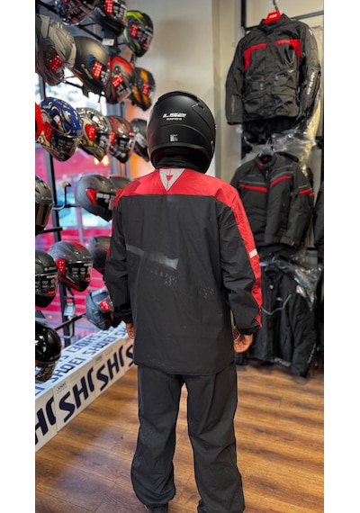 Venom Motorcu Yağmurluk Pu Kırmızı Siyah