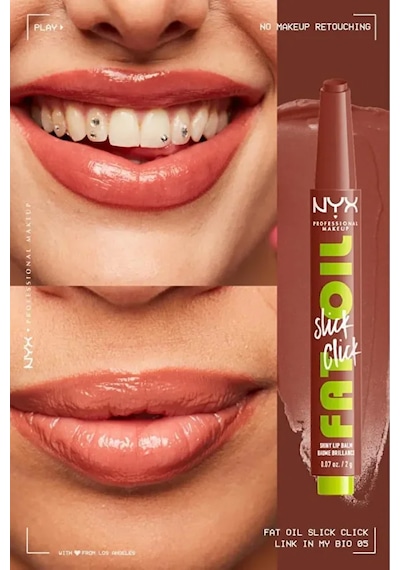 Nyx Professional Makeup Fat Oil Slick Click Parlatıcı Nemlendirici Nude Tonlu Dudak Balmı - 05 Link In My Bio 05