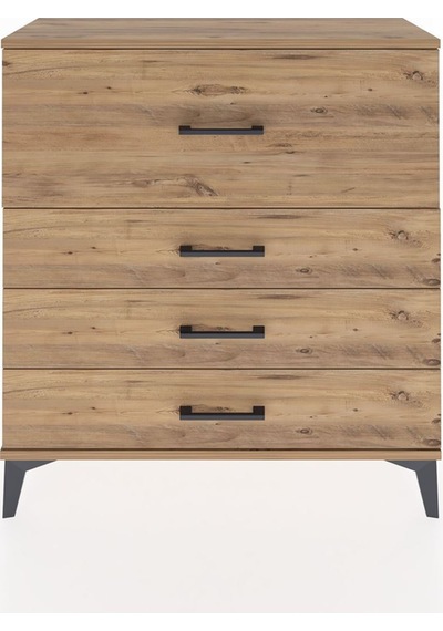 Arges Şifonyer 4 Çekmeceli 88x30x96 Çam-çam Atlas Çam
