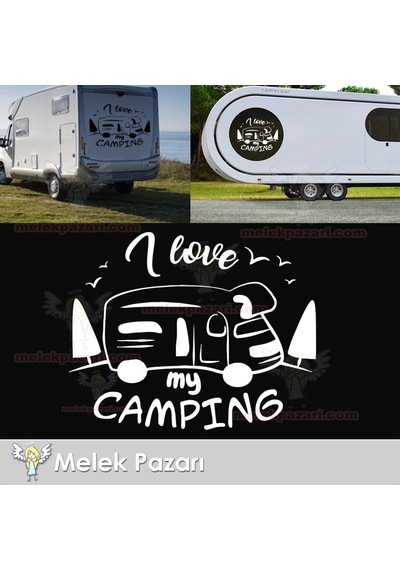 I Love Camping Kamp Karavan Sticker