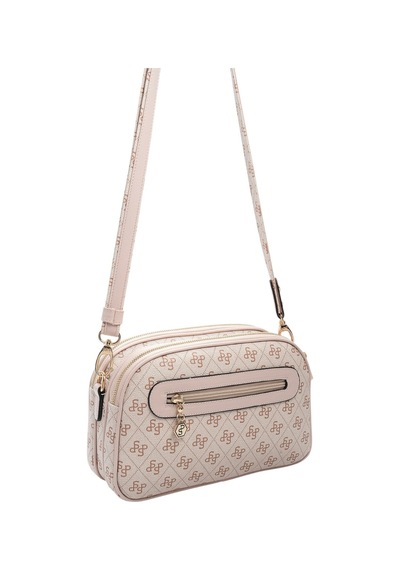 Silver & Polo Silver Polo Pembe - Pudra Monogram Kadın Çapraz Çanta Sp745