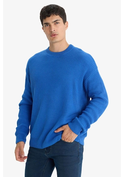 DeFacto Oversize Geniş Kalıp Bisiklet Yaka Basic Düz Triko Kazak B9718AX24SPBE770