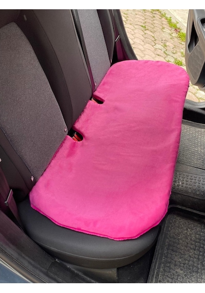 Yumuşak Tüylü Peluş Serme Oto Koltuk Koruyucu Minder Arka Fuşya Pembe