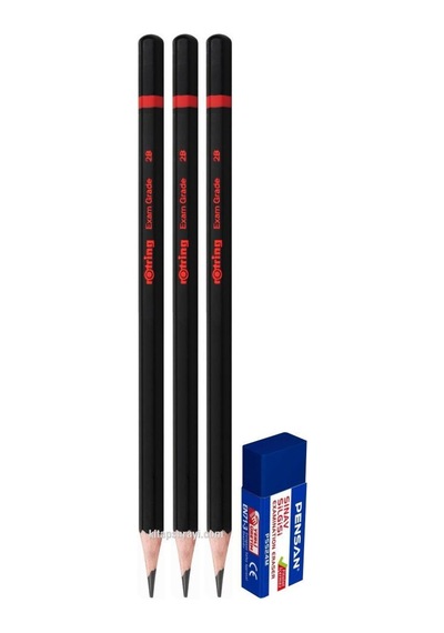 Rotring Kurşun Kalem 2B Siyah Sınav Kalemi 3 Adet