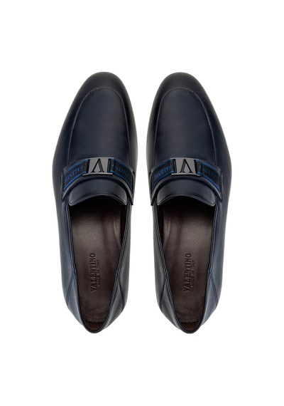 Valentino Valentıno Erkek Hakiki Deri Mavi Loafer Ayakkabı 667 20090 Erk Ayk Y23 Blue Mavi