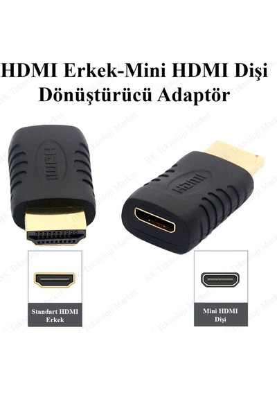 Hdmı Erkek - Mini Hdmı Dişi Dönüştürücü Adaptör