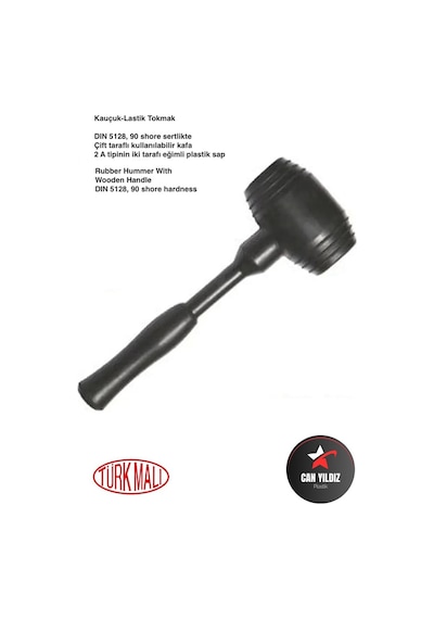 Can Yıldız Plastik Lastik Kauçuk 60 Mm Tokmak Çekiç 470 Gr 28 Cm