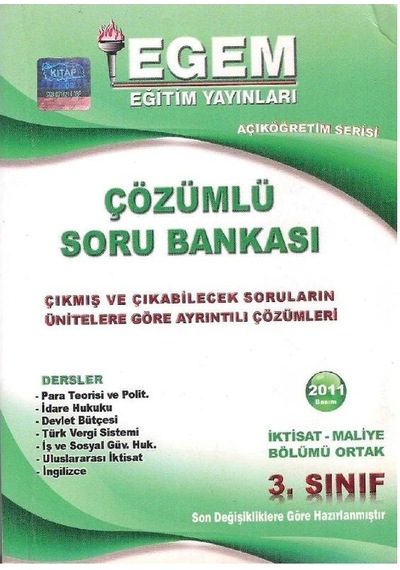 Egem Eğitim Yayınları - Çözümlü Soru Bankası 3.sınıf İktisat - Maliye Çıkmış Ve Çıkabilecek Soruların Ünitelere Göre Çözümleri 2.el