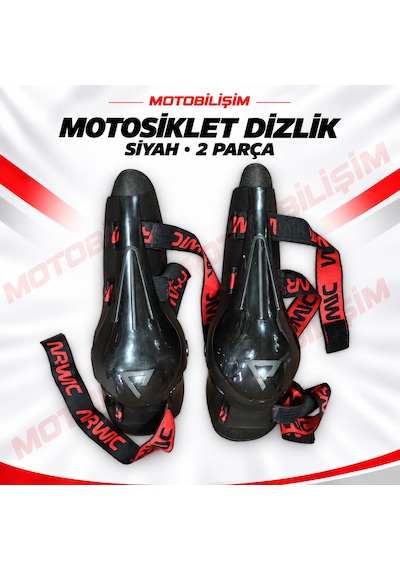 Motosiklet Dizlik Siyah Kırmızı - Siyah
