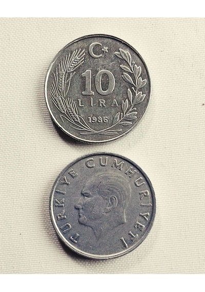 10 Lira 1986 Eski Koleksiyon Madeni Para.