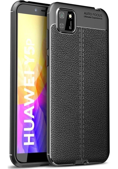 Huawei Y5p Kılıf Focus Deri Desen Silikon Arka Kapak