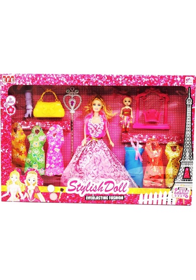 Stylish Aksesuarlı Bebek Seti 13 Parça Set