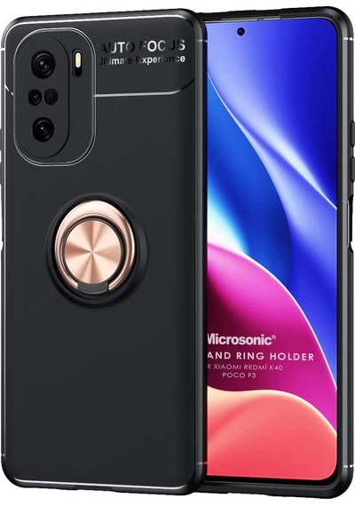 Microsonic Xiaomi Redmi K40 Pro+ Kılıf Kickstand Ring Holder
