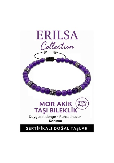 Sertifikalı İnce Model Fasetli Aaa+ Terahertz Ve Koyu Mor Akik Bi Çok Renkli