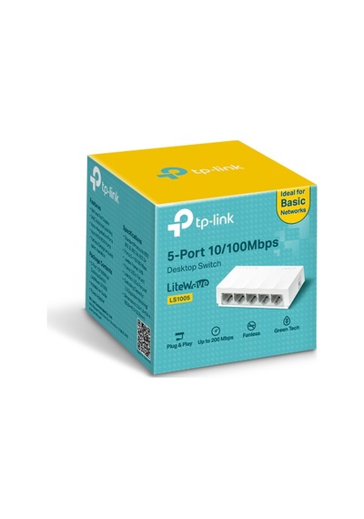 TP-Link Ls1005 5 Port 10/100 Switch Green Tech.