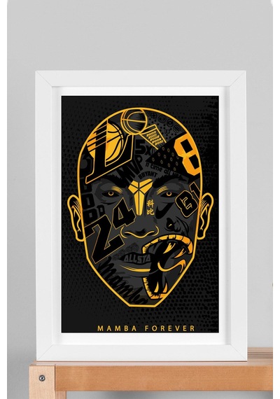 Kobe Bryant Çerçeveli Tablo - Mamba Forever Nba Posteri Tablo