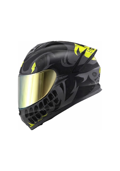 Gıvı 50.x Bones Mat Siyah-neon Sarı Kask Sarı Vizör Mat Sıyah-neon Sarı