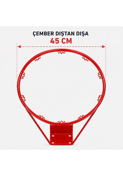Ckspor Basketbol Potası Ve Filesi 45 Cm Çember Çapı Duvara Monte Basketbol Çemberi