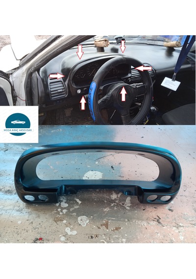 Mazda 323 Hb Gösterge Çerçevesi Boyasız Ham Siyah Fiberclass