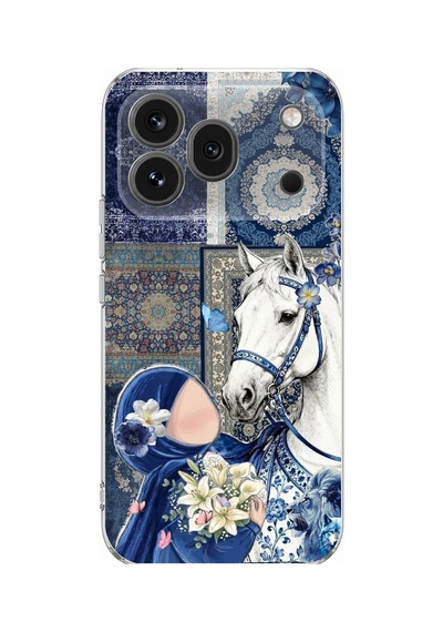 Honor 600 Pro Uyumlu Geleneksel Motifli Beyaz At Baskılı Silikon Kılıf Renkli