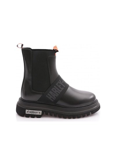 Harley Davidson Falco Nefud Kadın Polperro Erkek Unisex Siyah Deri Bot Black // Baskılı Deri