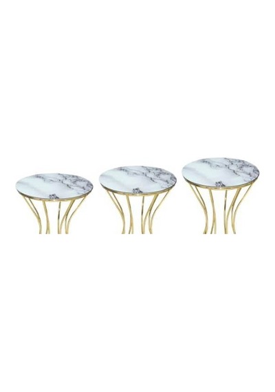 Brc Kum Saat Model Zigon Beyaz Mermer Temper Cam Metal Transmisyon Çelik Gold Renk Kaplama El Yapım