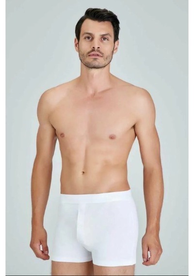 Kom Matt 2 Li Erkek Boxer Beyaz Beyaz