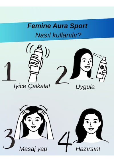 Feminine Aura Sport Uv Koruma Ekstra Hacim Kuru Şampuan 200 Ml Limon Kokulu Saç Parfümü Etkili