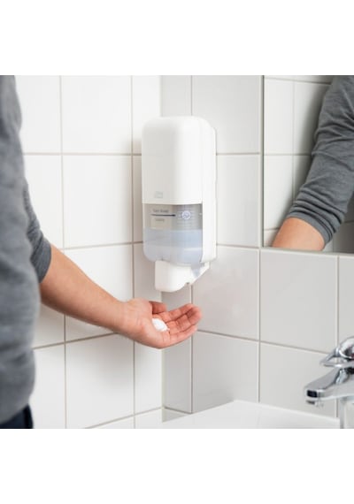 Tork Sıvı Sabun, Köpük Sabun Ve Dezenfektan Dispenseri Beyaz S4 Manuel Duvar Tipi 564500