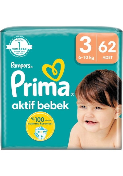Prima Bebek Bezi Beden:3 6-10kg Midi 310 Adet Mega Ekonomik Pk 3 Numara 3'lü