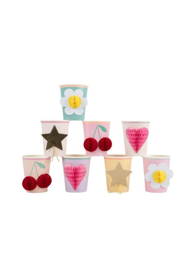 Meri Meri - Happy Icons Cups - Mutlu Yüzler Bardaklar X8