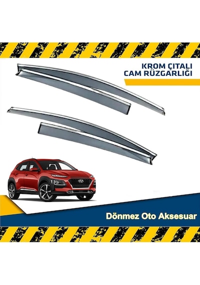 Hyundai Kona Mügen Cam Rüzgarlığı Nikelajlı 2015-2021 Arası 4 Lü