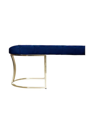 VİEGO GOLD MAVİ-Kapitoneli Model Puf&Bench&Koltuk-Oturak-Uzun Makyaj Puff-Yatak Odası Ucu&Önü