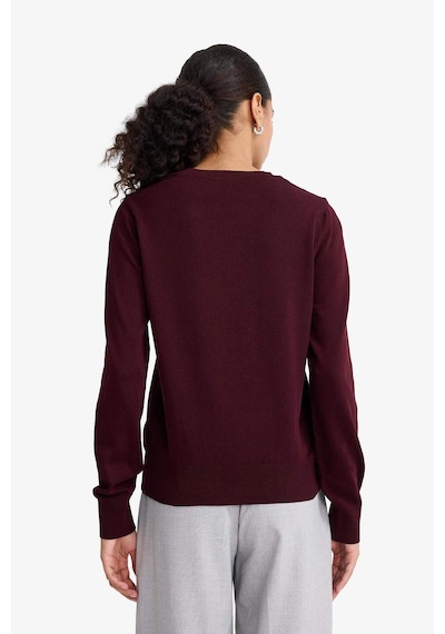 Defacto Regular Fit Bisiklet Yaka Kazak E7889ax25wnbr467 Bordo