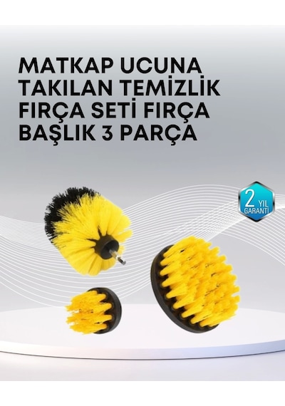 3 Lü Matkap Ucu Temizlik Fırçası Seti Çok Amaçlı