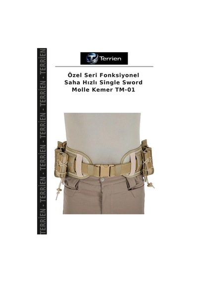 Terrien Özel Seri Fonksiyonel Saha Hızlı Single Sword Molle Kemer Tm-01 Çok Renkli
