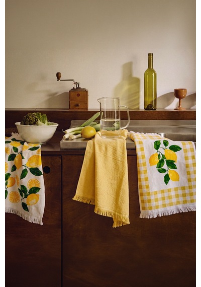Limonara 3'lü Mutfak Havlu Seti Baskılı 40x60 Renkli-40x60