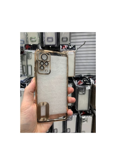Xiaomi Redmi Note 11 Pro Kamera Lens Korumalı Şeffaf Yumuşak Silikon Telefon Kılıfı Kapak Gold
