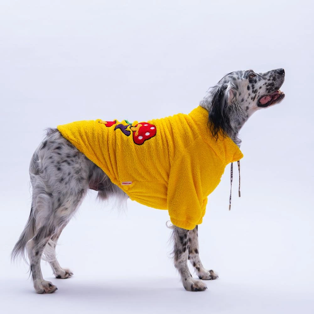 Sarı Porto Cozy Urban Moods Peluş Orta Büyük Irklar Köpek Kıyafeti Köpek Sweati