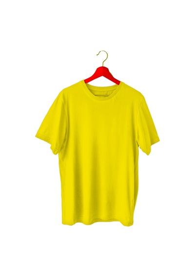 Bluu Basic T-Shirt Bisiklet Yaka (528818916) Sarı